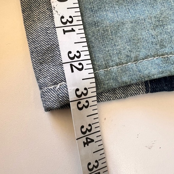 Mnml Jeans Mens 34 Fits 36x32 Patchwork Embroidered Baggy Denim Pants Floral - Picture 7 of 13